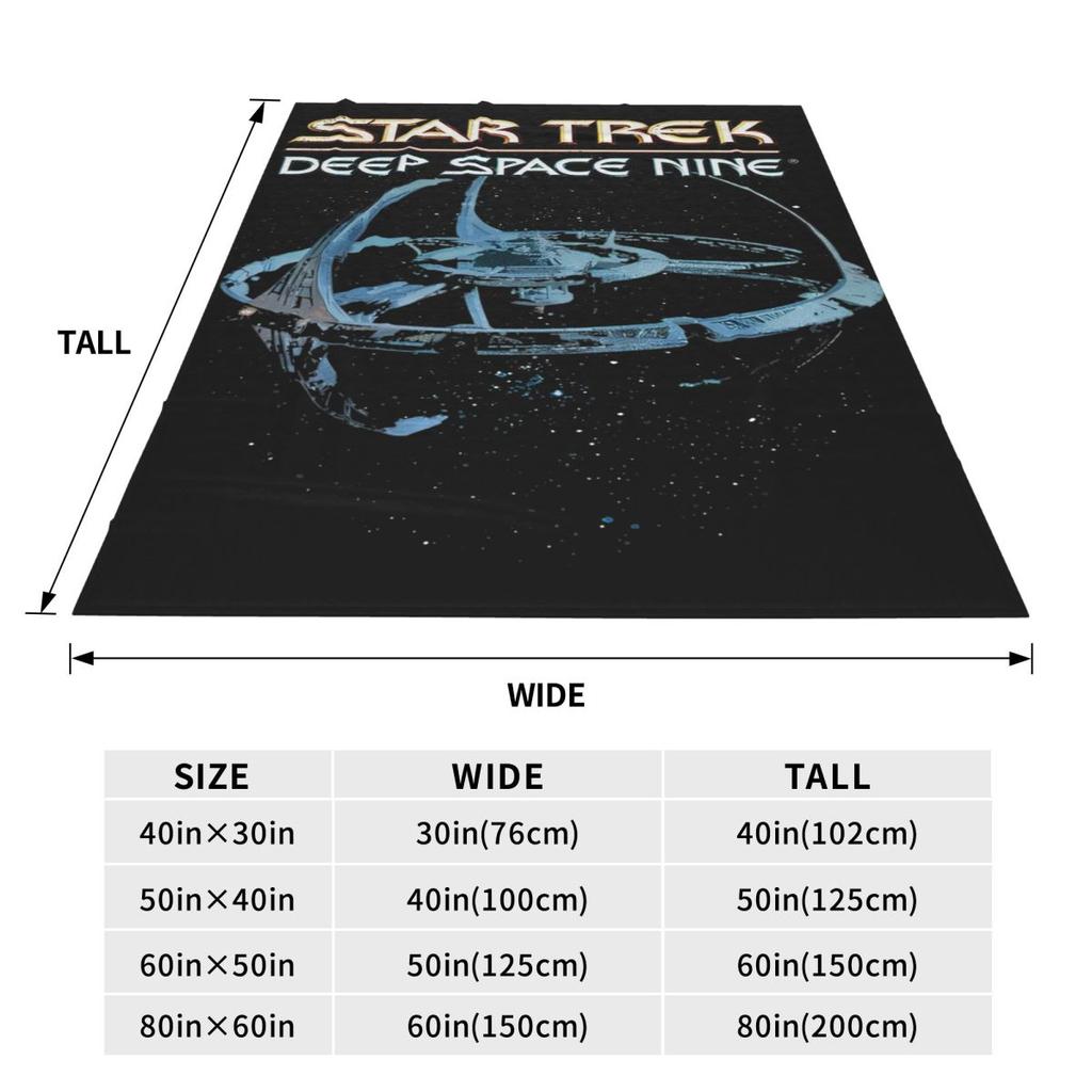Stars Treks Deep Space Nine Flannel Blankets Station Logo Novelty Throw Blankets Bed Sofa Couch 150*125cm Plush Thin Quilt Warm