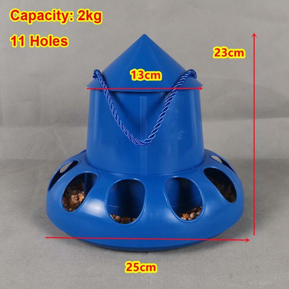 1Pcs 11 Holes Chicken Automatic Feeder Plastic Bird Feeding Bucket  for Chicken Pigeon Budgies