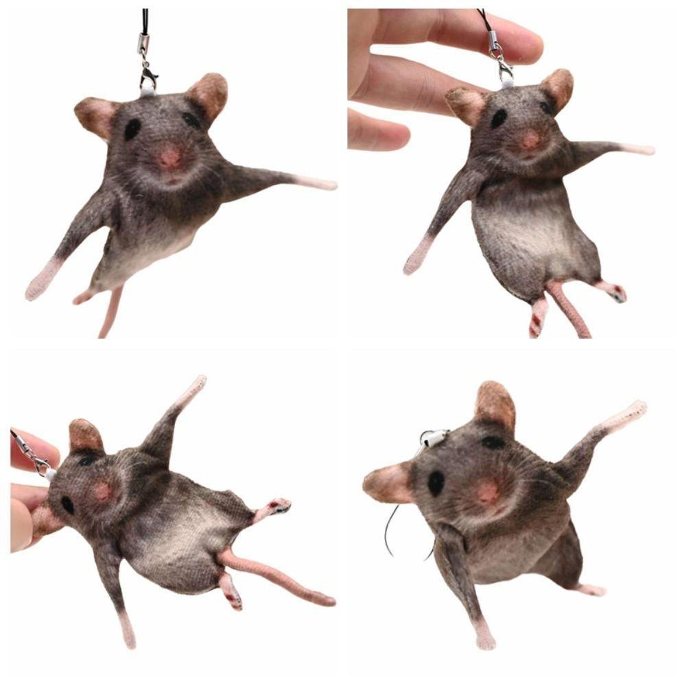 Bendable Mouse Keychain Simulated Mouse Doll Funny Rat Plush Pendant Bag Charm