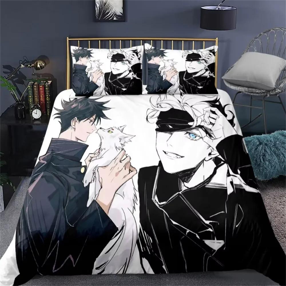 Jujutsu Kaisen Bedding Set Japan Famous Anime Duvet Cover Sets Comforter Bed Linen Twin Queen King Single Size Satoru Gojo
