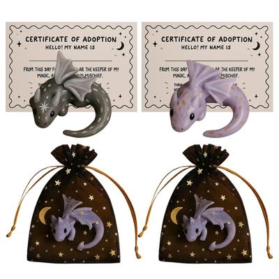 Kit de Adopción de Dragones de Soporte, Figura de Dragón de Bolsillo Hecha a Mano, Pequeña Escultura de Dragón Coleccionable