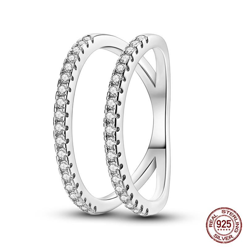Moda Oryginalne Świecące Pierścionki Świetlikowe 100% Srebro S925 Wieczne Pierścionki Cyrkoniowe w Kształcie Serca Wykwintna Biżuteria Ślubna Zaręczynowa Prezenty