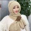 Winter Knitted Hat Kangkang Thickened One Piece Women's Warm Squirrel Fleece Lined Wool Hat Windproof Snow Hat