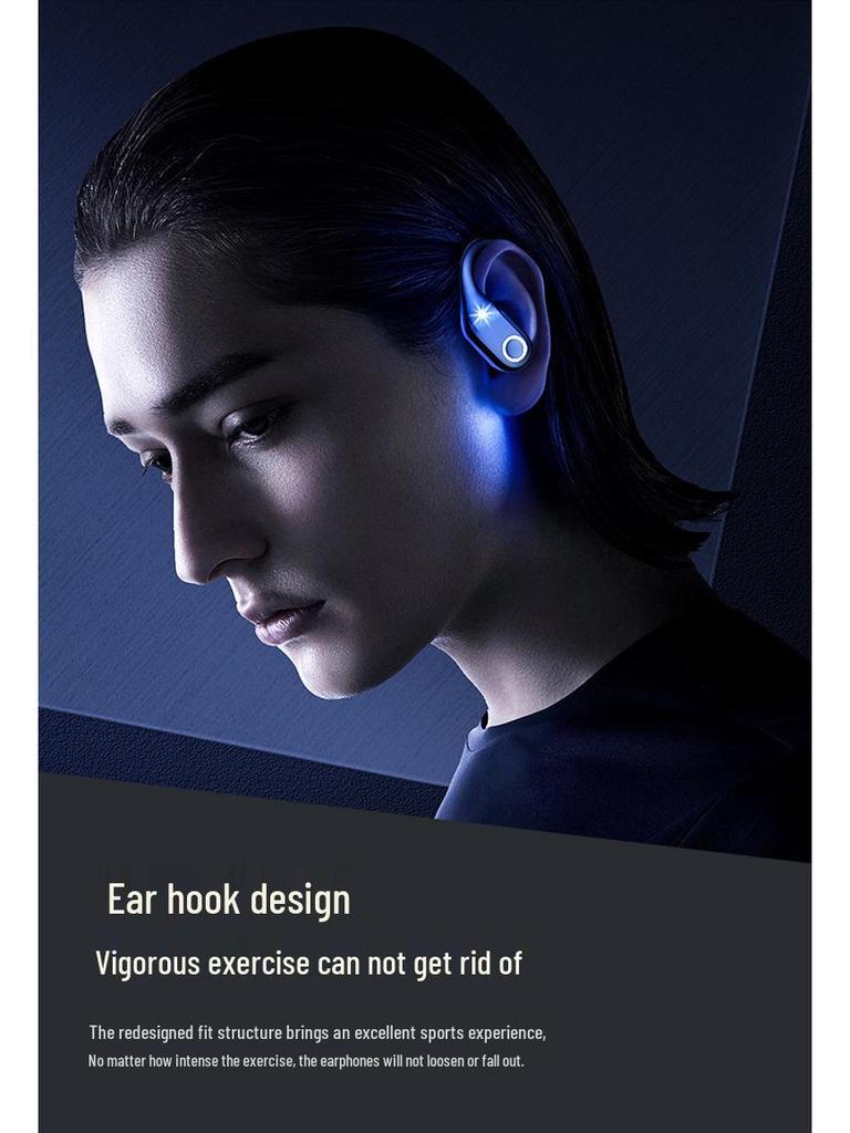 YW02 Wireless Sports Ear-hook Bluetooth Earphones with ENC and Long Battery Life