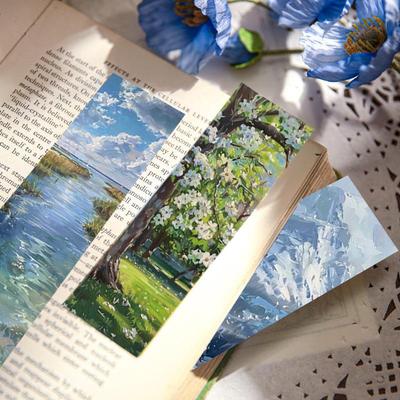 Conjunto de Marcadores de Paisagem de Pintura a Óleo Micro Ink de 30 Folhas: Clipes de Livro DIY Criativos para Estudantes e Entusiastas de Arte