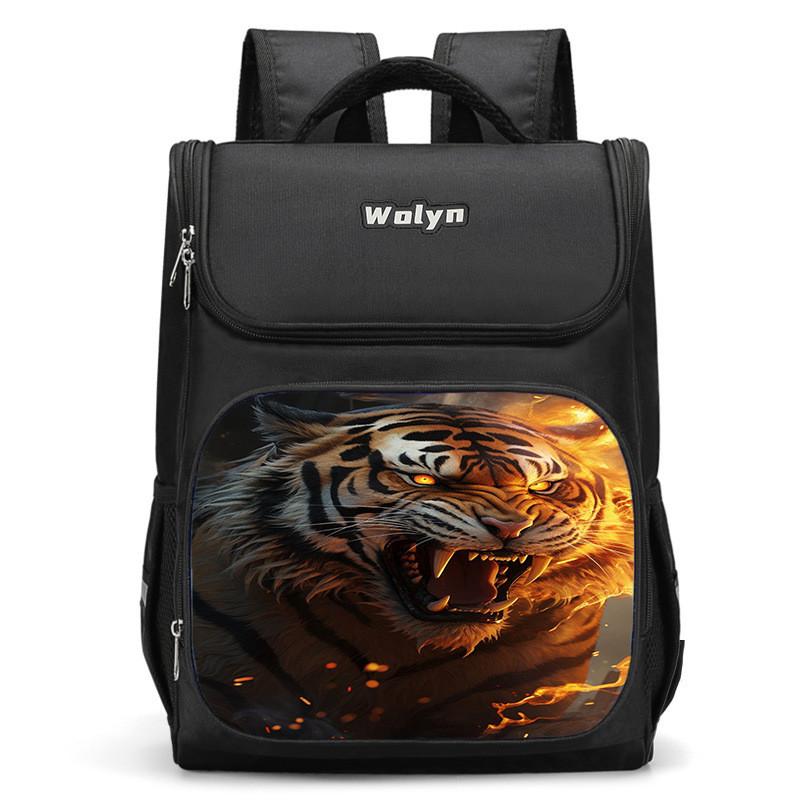 Stylish And Durable Tiger Backpack For Elementary School Kids Unisex High Capacity