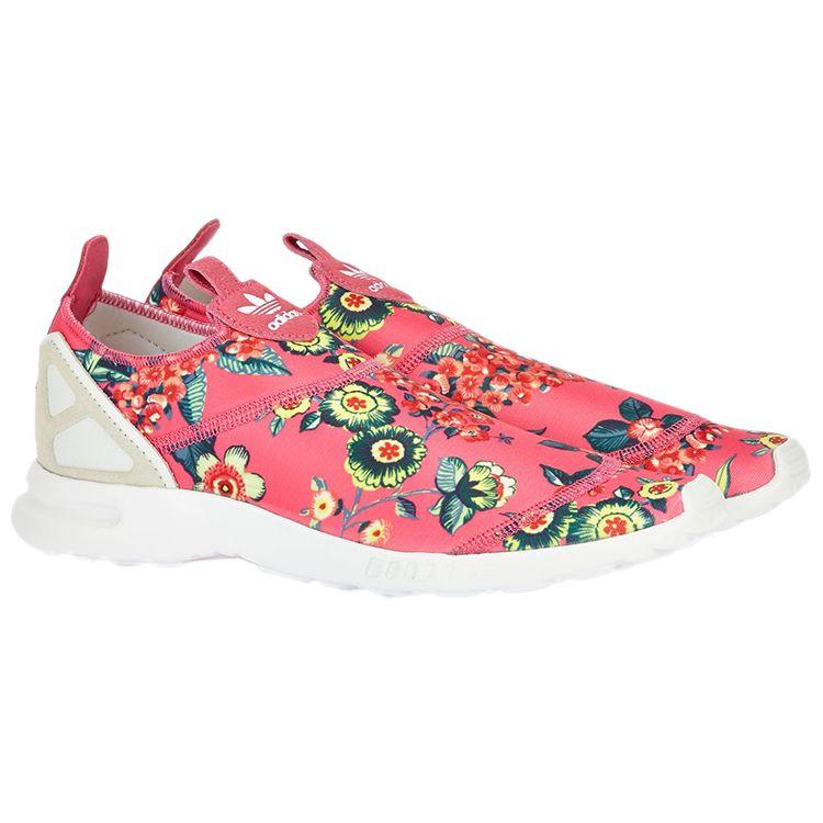Adidas Originals ZX Flux Smooth Slip On Comfortable Breathable Low Top Running Shoes Women Sneaker Pink S78960