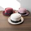 European, American Spring and Autumn Casual Fashion Pork Pie Wool Top Hat Outdoor Shading Warm British Retro Felt Hat
