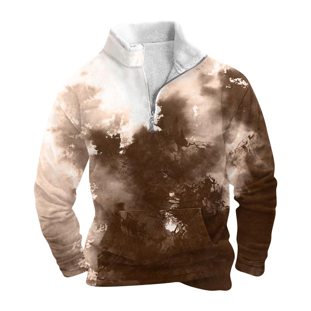 Das Herren-Sweatshirt mit Stehkragen im Frühling und Herbst ist ein Outdoor-Freizeitpullover