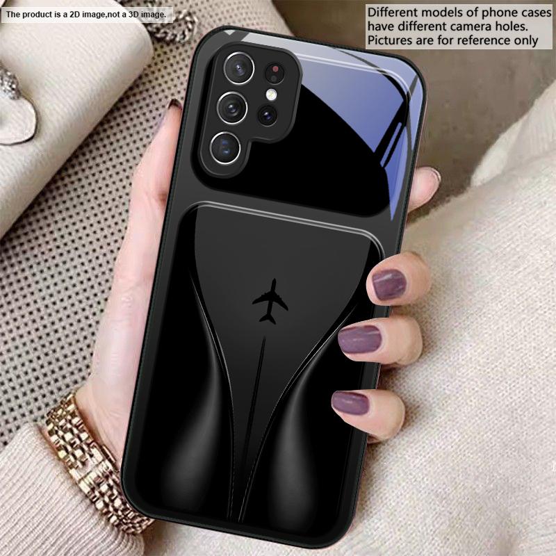 Aircraft in gradual flight For Samsung S26 S22 S8 9 10 S20 Ultra S21 Pro S22 Plus S23 FE S24Ultra S25 Edge S24+ Glass Phone Case