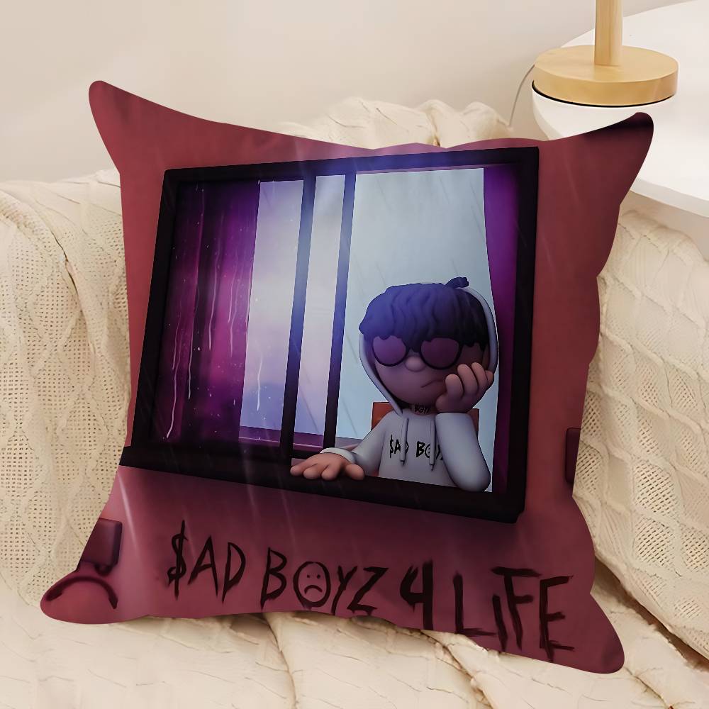 Sad Boyz Pillow Covers Cartoon Sofa Decorative Home Double-sided Printing Short Plush Cute Cushion Cover