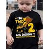 European Sizes Boy's  T-shirt, I'm Two... Print, Comfortable and Casual Round Neck, Short Sleeved