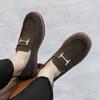 2025 Spring New Loafers Men's One-pedal Korean Version Trendy Versatile Casual British Leather Lazy Shoes Breathable