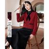 Si Shui Nian Hua Women's Elegant Long Sleeve Jacket & Mid-Length Skirt Set