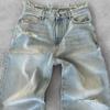 Straight Jeans Distressed Men Jean Ripped Washed Denim Pants Ankle Length Loose Solid Zipper Pockets Casual