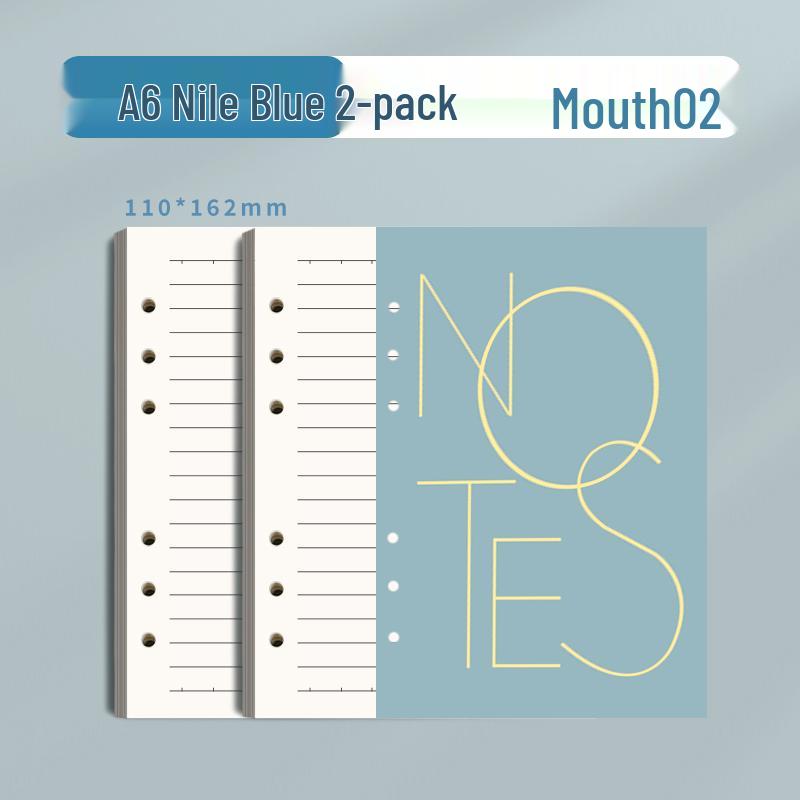 A6 Refillable Notebook: 6-Hole Lined A5 Pages