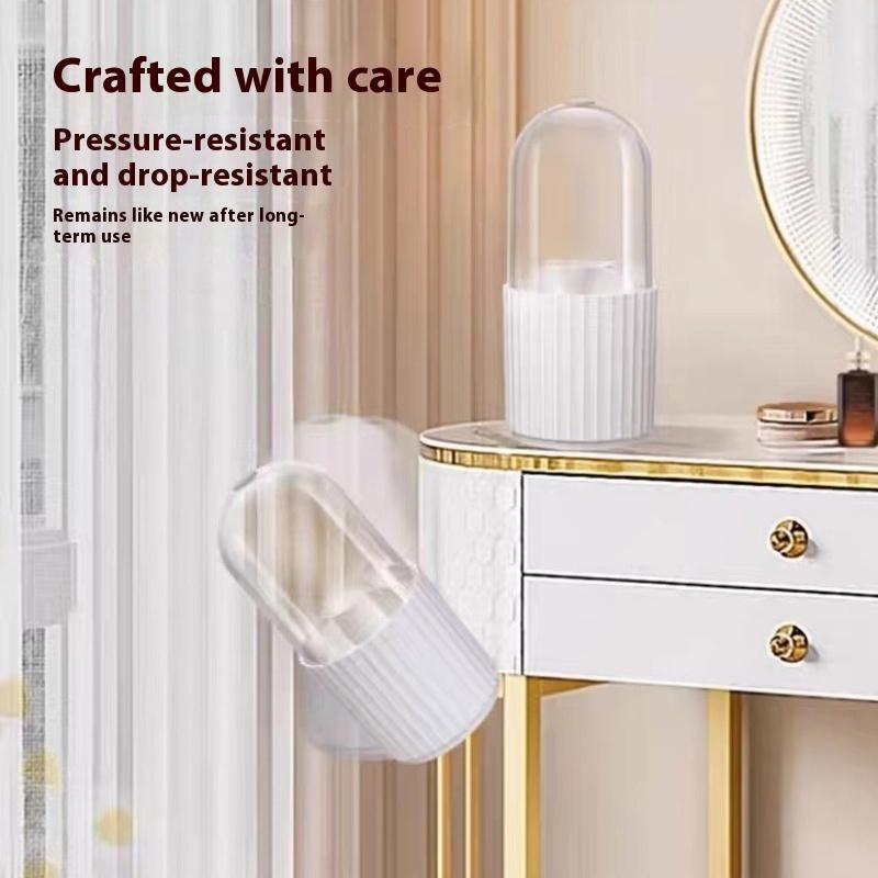Organisateur de pinceaux de maquillage avec couvercle, rotatif à 360°, boîte de rangement pour pinceaux de maquillage