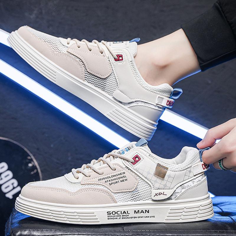 Men's Sneakers Mesh Breathable Vulcanized Shoes 2024 Comfortable Casual Shoes for Men New Lace-up Skateboard Trainers Shoes Male