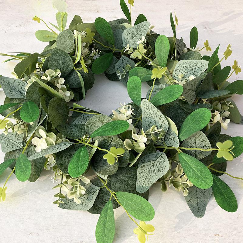 American Imitation Wreath Large Eucalyptus Wreath Butterfly Wreath Decorative Eucalyptus Leaf Door Knocker Green