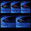 1 Set Heart-Shaped Rgb-Free Color-Changing Interior Wiring Free Atmosphere Light Solar-Powered Led Car Window Neon Lights