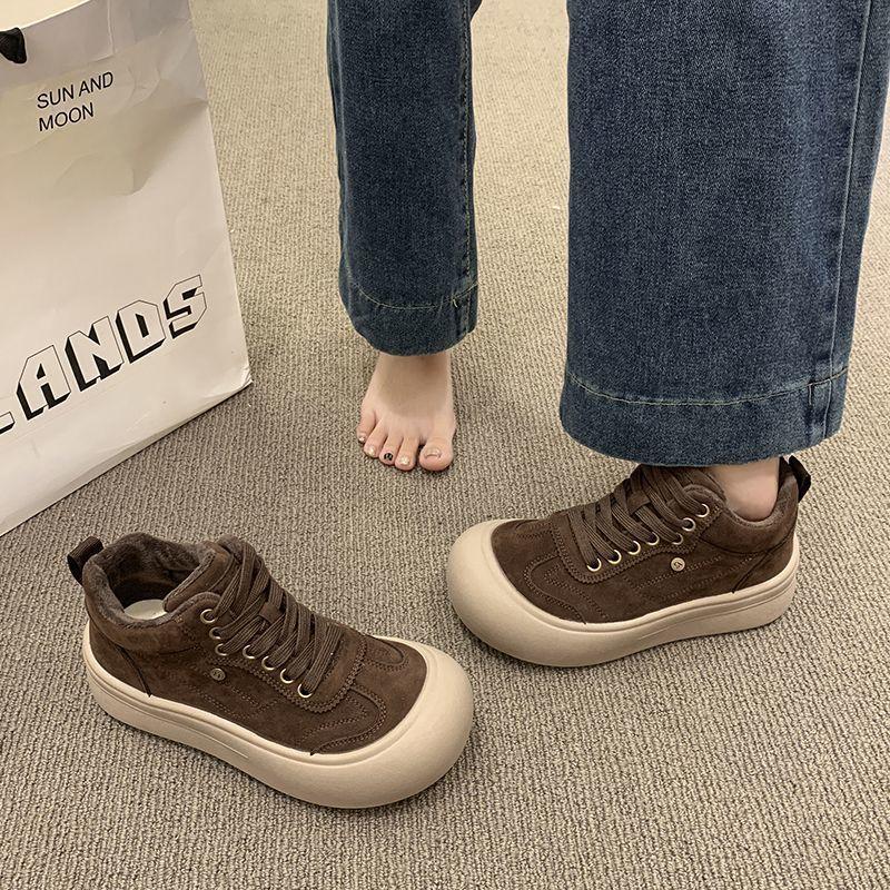 

Fleece high-top shoes women s winter new platform casual sports board shoes light shoes warm cotton shoes 40