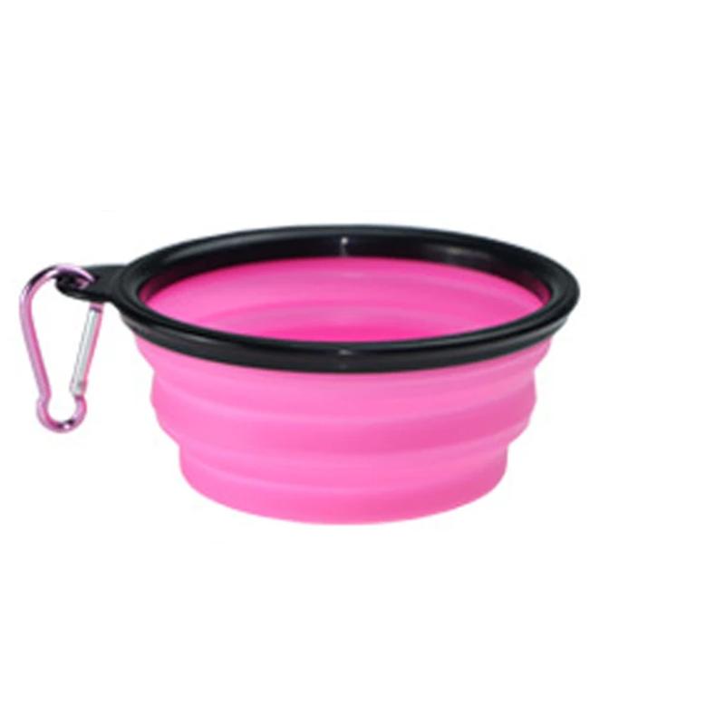 

Folding Black Frame Bowl with Keychain Pet Bowl Portable Travel Dog Bowl Convenient Cat Bowl Not Easy to Deform Folding Bowl