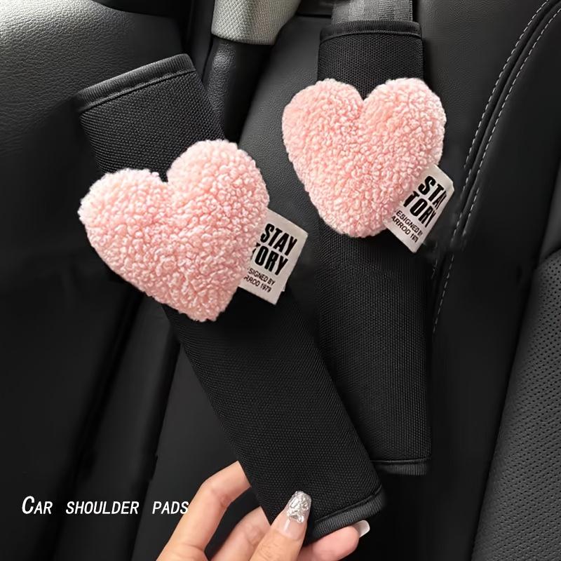 2pcs Love Heart Car Styling Seat Belt Cover Soft Chest Protection Car Seatbelt Shoulder Pad Neck Support Cushion Safety Belt Pad