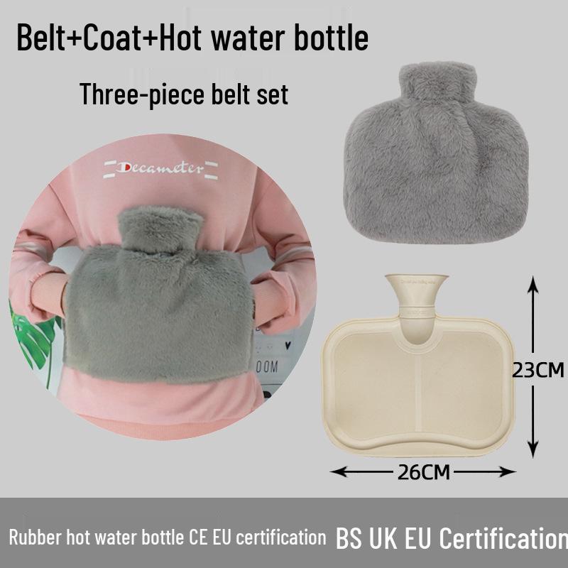 Explosion-Proof Hot Water Bottle: Rubber Design for Stomach and Feet, Long-Lasting Warmth