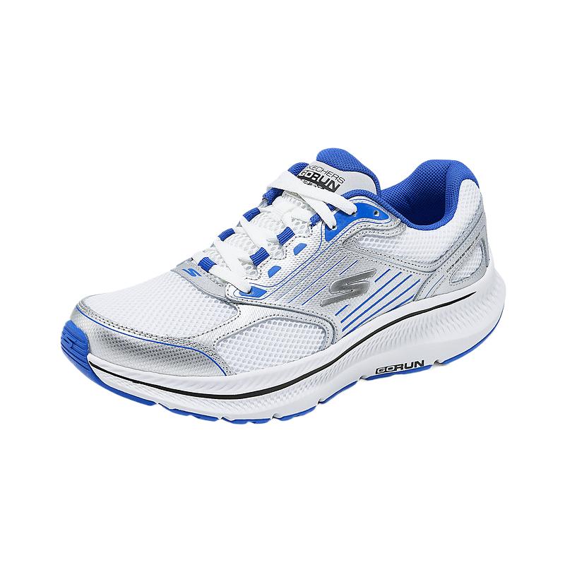 Skechers Go Run Consistent 2.0 Comfortable Versatile Mesh Durable Low-Top Running Shoes Men Sneakers White Blue 220884-WBL