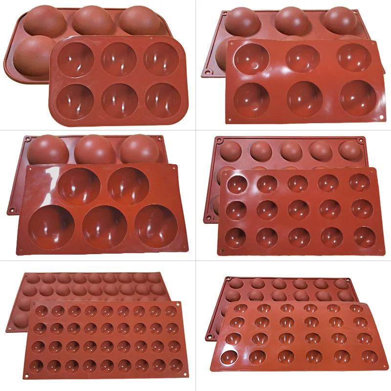Silicone Hemispheric Chocolate Mold 3d Half Ball Cookie Mousse Cake Dessert Fondant DIY Mould Kitchen Non-stick Baking Tools