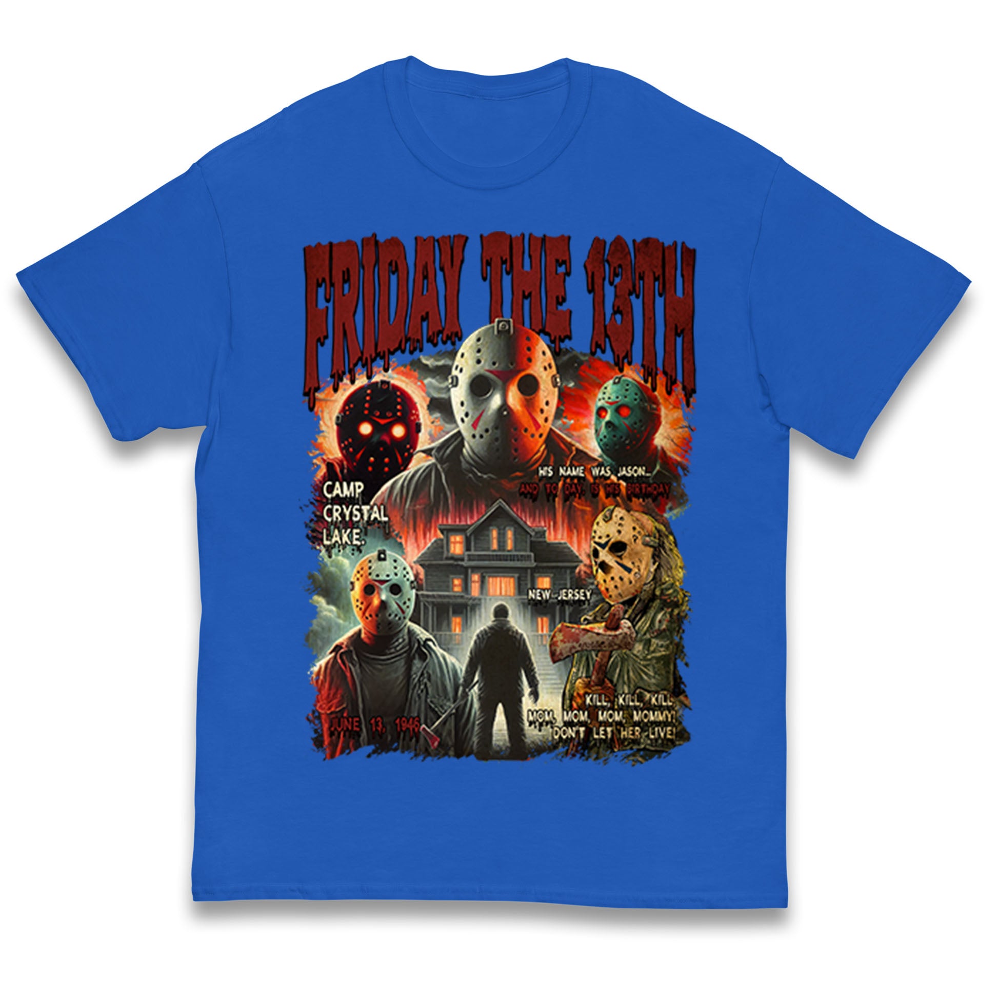 Jason voorhees Friday The 13th horror Halloween Bootleg Kids T Shirt 100