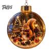 LED Christmas Baubles Glowing Scene Ornament Ball with Light for Tree Hanging And Tabletop Festive Lamps Decor, Transparent Acrylic Holiday