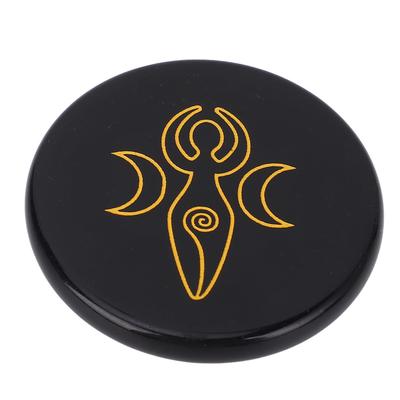 Black Obsidian Multifunctional Pocket Obsidian Crystal Polishing Palm Stone for Home and Office