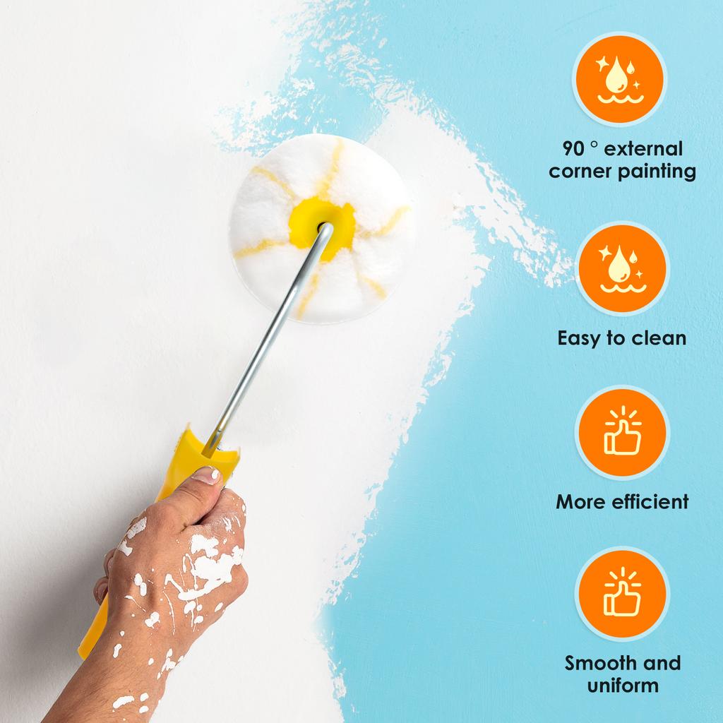 Corner Paint Roller Kit Efficient Drywall Corner Roller Tool Corner Edger Paint Roller Easy To Clean Corner Painting Tool