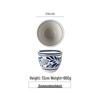 Retro Blue & White Porcelain Double Ear Round Jar - Large Deep Soup or Rice Bowl, Creative Ceramic Tableware for Hotels & Restaurants