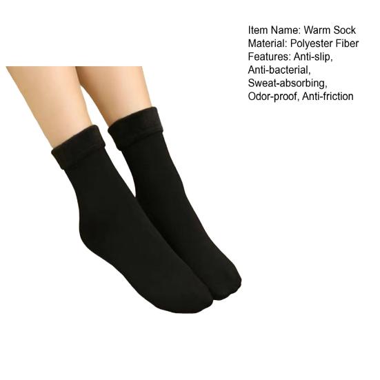 Women's Opaque Fleece Lined Crew Socks Winter Thick Velvet Warm Socks Soft Plush Ski Boots Floor Slippers for Snow And Cold Weather