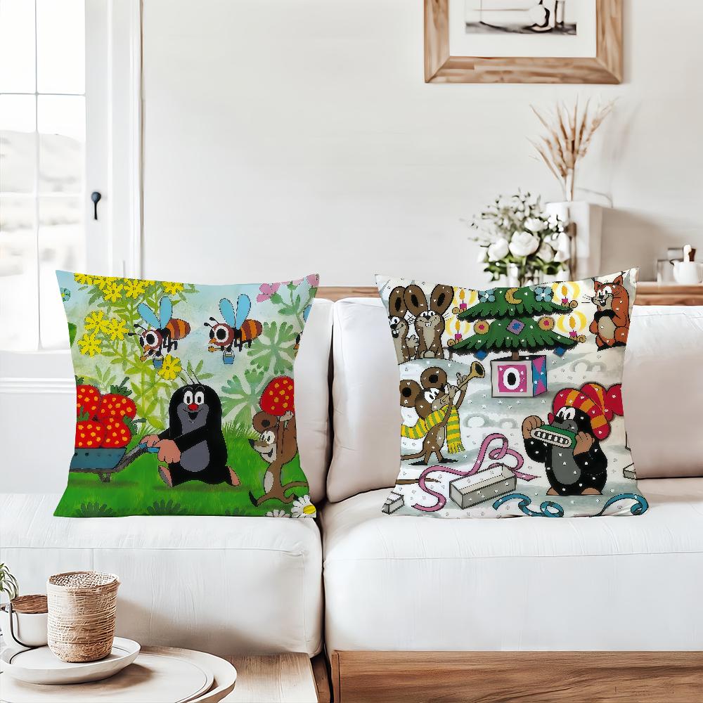 Cute The Little Mole Art Pillow Case Suitable For Bedrooms Living Rooms Cars Home Decoration