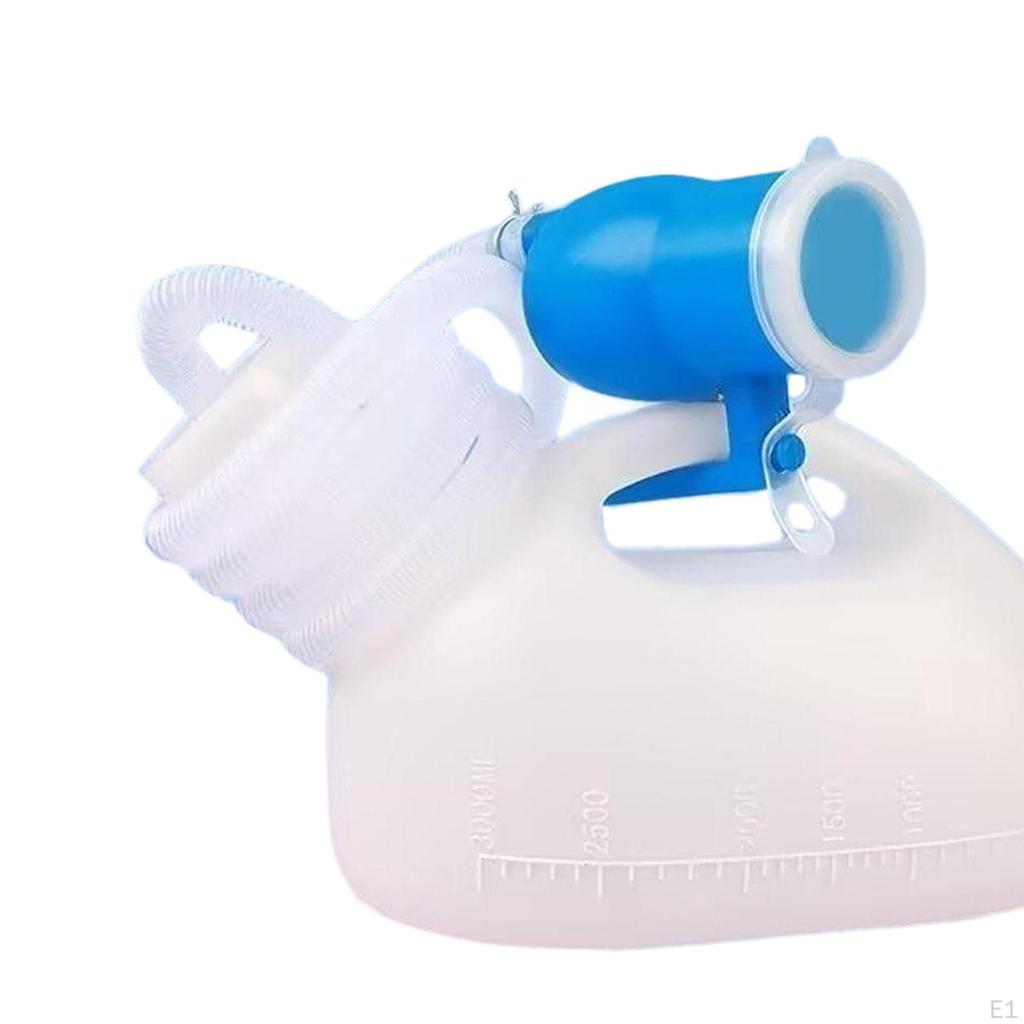 Male Pee Bottle Collection Pot with Lid and Hose Urinary Container for Patient
