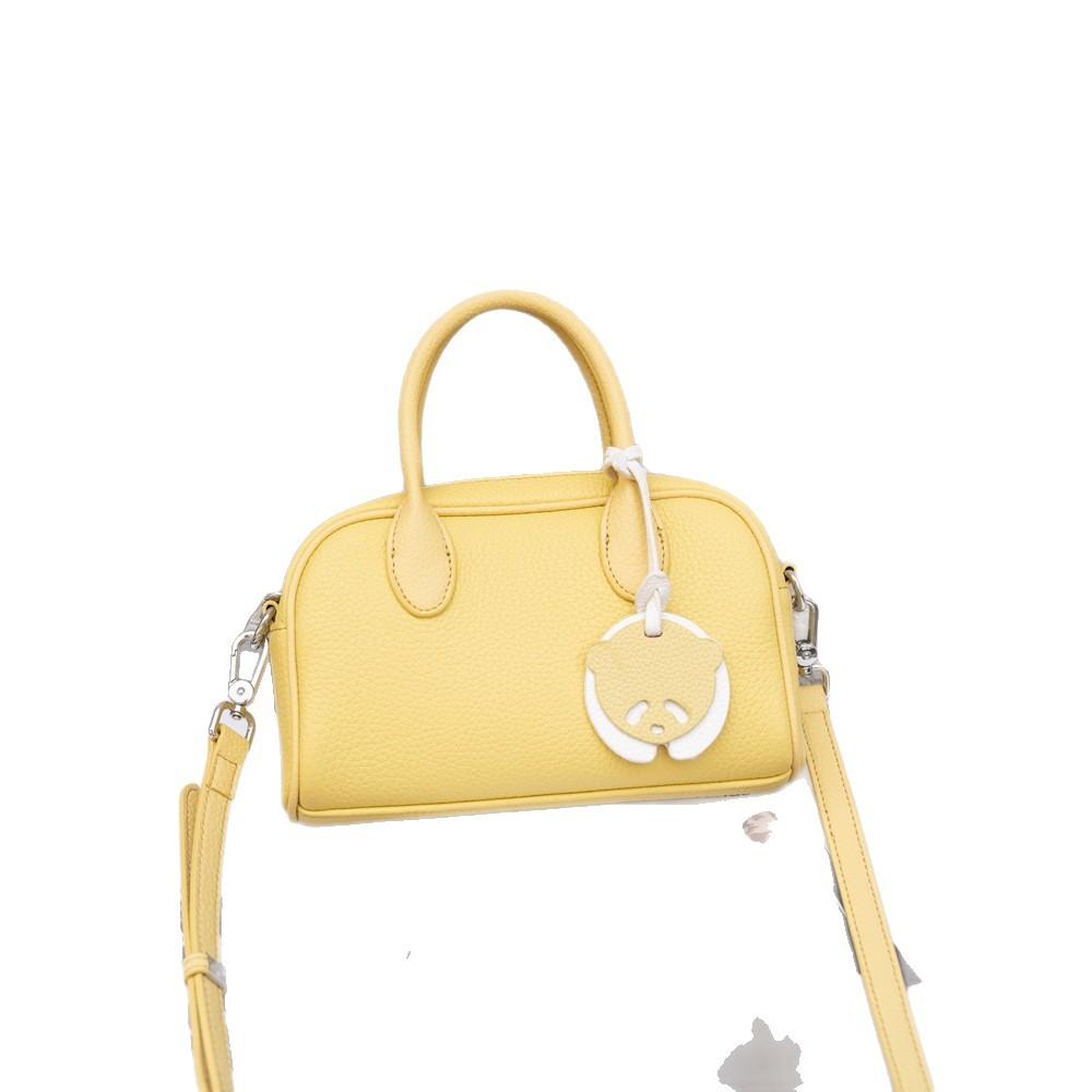 Genuine Leather Fashionable Hand-held Crossbody Bag Casual Bowling Bag Women's Versatile Single-shoulder Bag