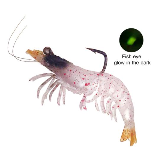 1/3/6Pcs Fishing Lures Shrimps Baits with Hook Realistic Looking Vibrant Color Freshwater Saltwater Shrimp Swimbaits Soft Lures
