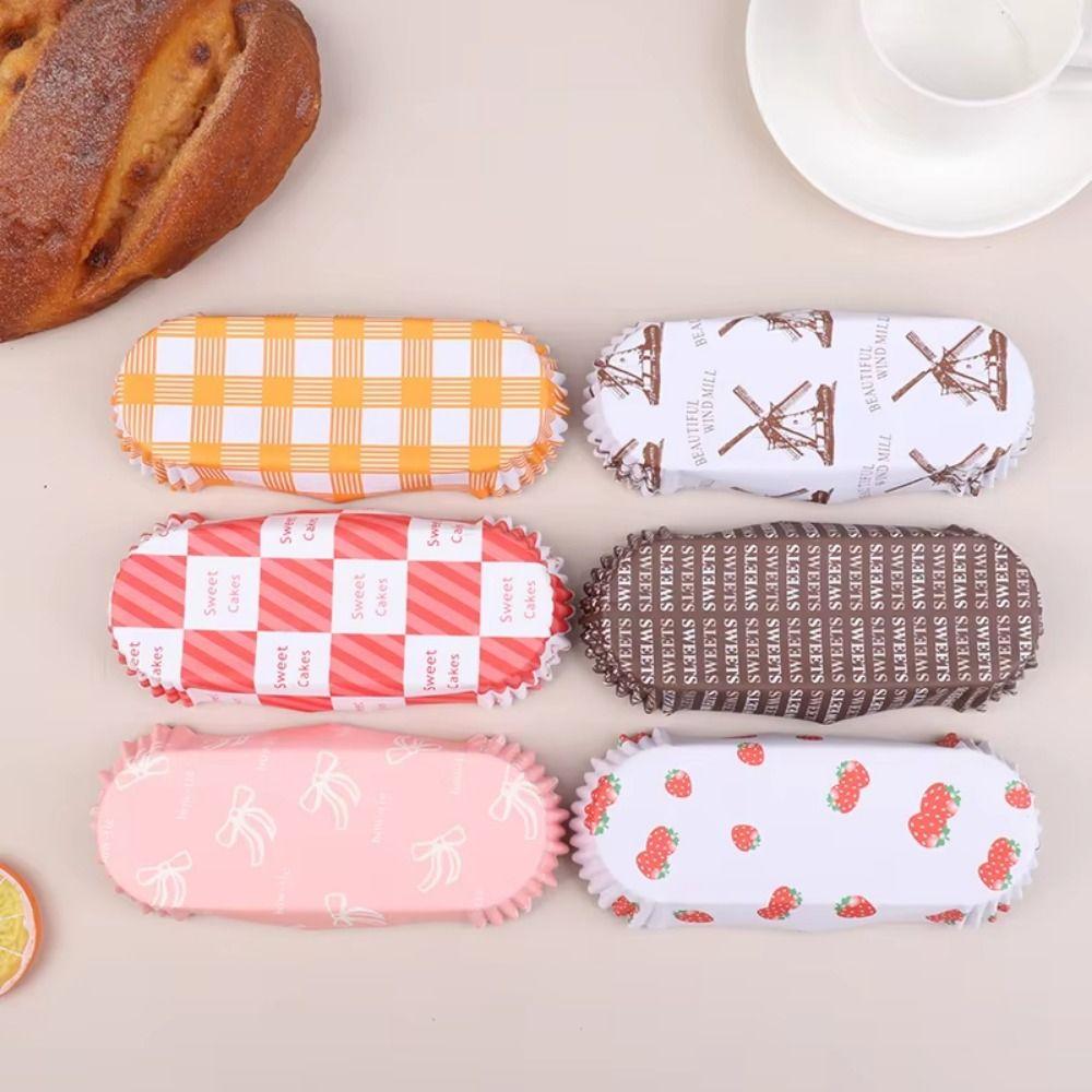 200Pcs Boat Shape Baking Cup Mold Greaseproof Bread Paper Holder Cupcake Liners Oven Safe