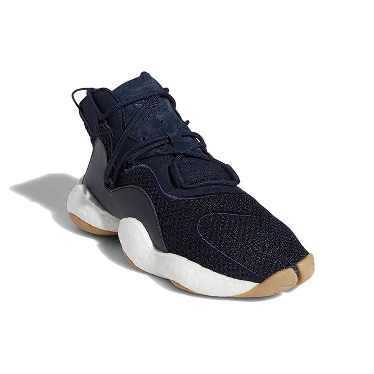 Adidas Originals Crazy BYW J Cushioning Mid top Basketball Shoes Navy Blue White Teenagers F34358