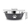 Stainless Steel Pet Water Food Bowl with Paw Print Anti-slip Silicone Base Feeder for Dogs Cats Home Outdoor Use