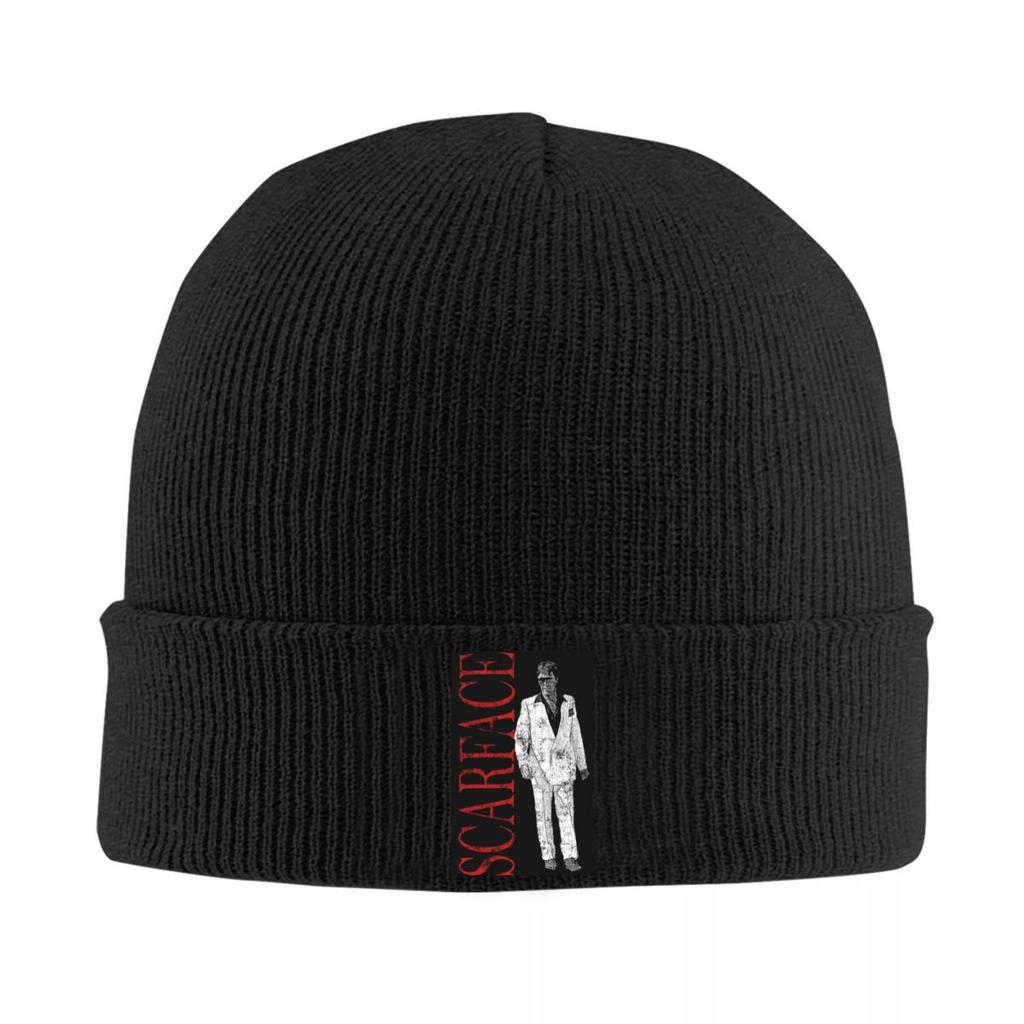 Scarface Logo Warm Knitted Cap Winter Knit Bonnet Hat Skullies Beanies Hip Hop Caps for Unisex
