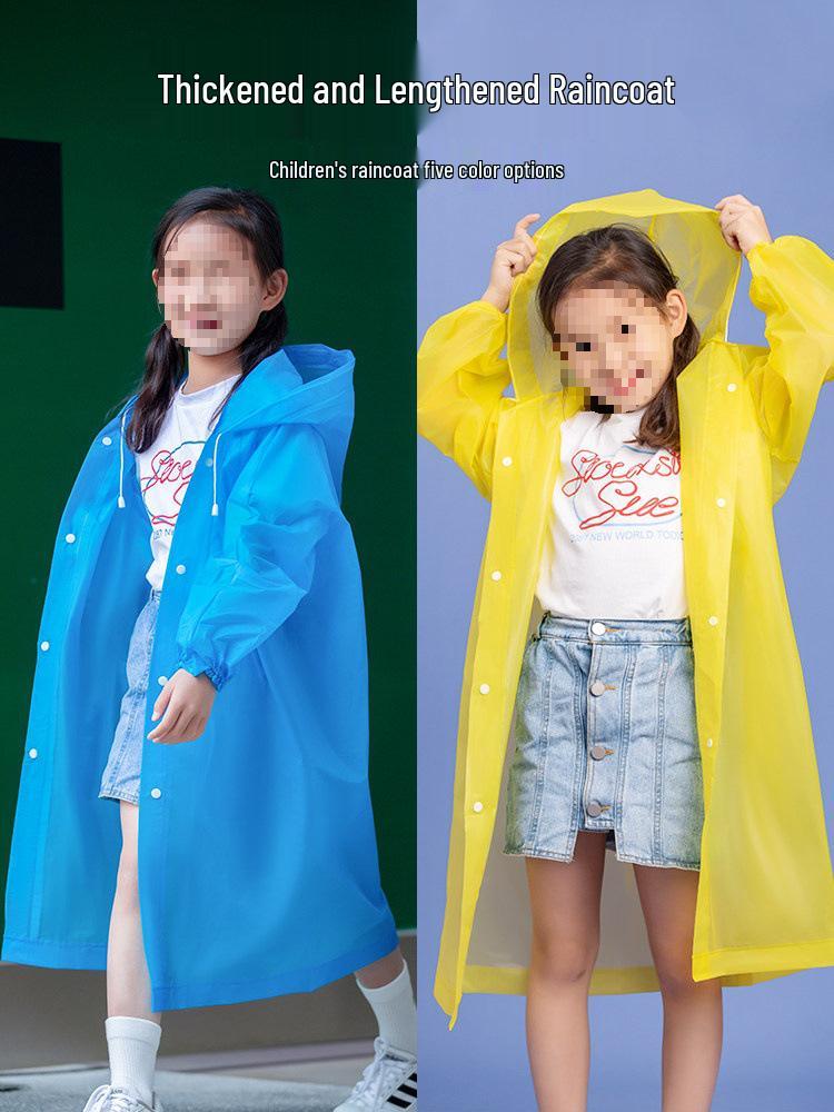 Wasserdichter, transparenter Regenponcho für Kinder mit Platz für Rucksack - Verdicktes Einteiler-Design für Jungen & Mädchen