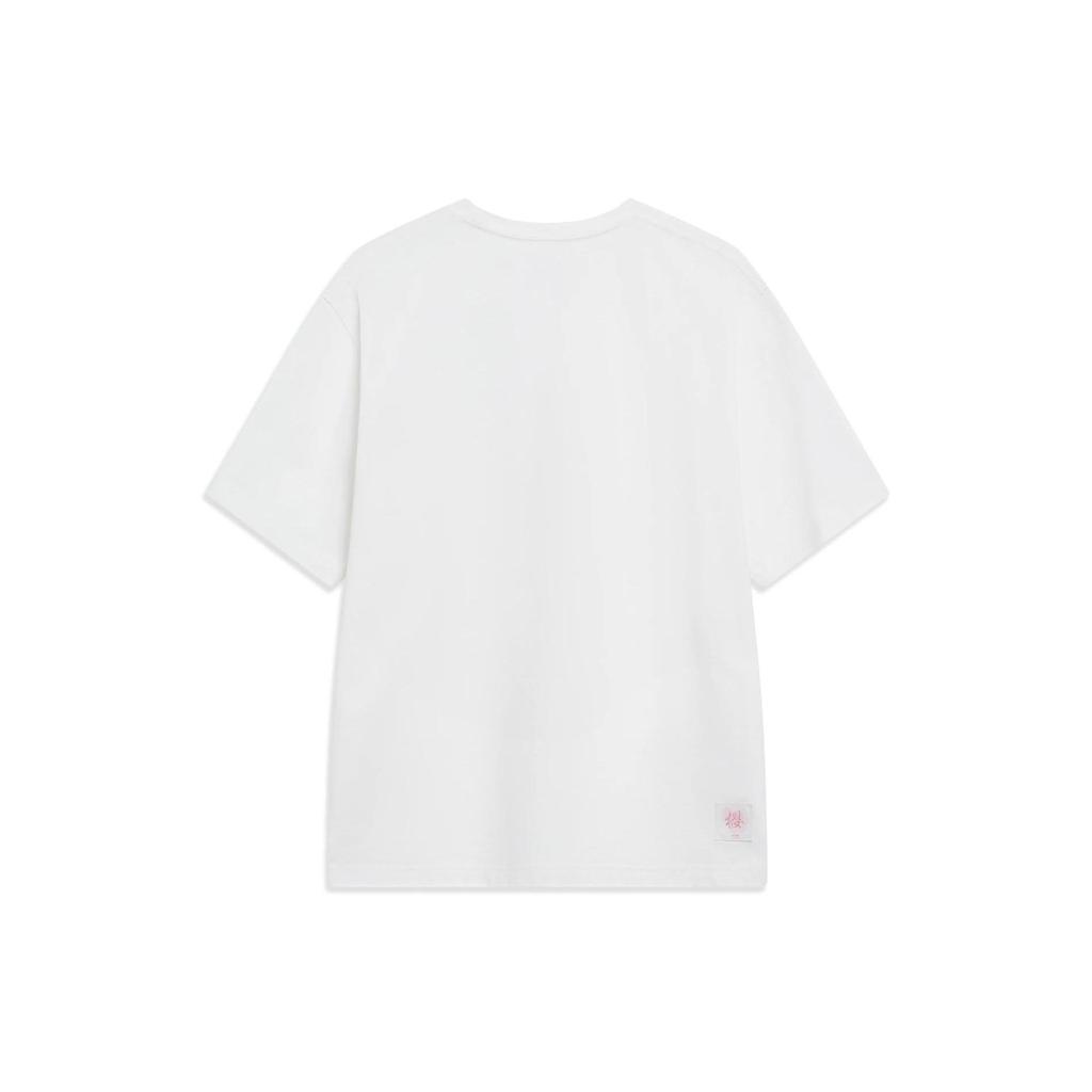 Li Ning Sports Lifestyle Series Logo Print Round Neck Short Sleeve T-Shirt Men Tops Off-White AHST207-1