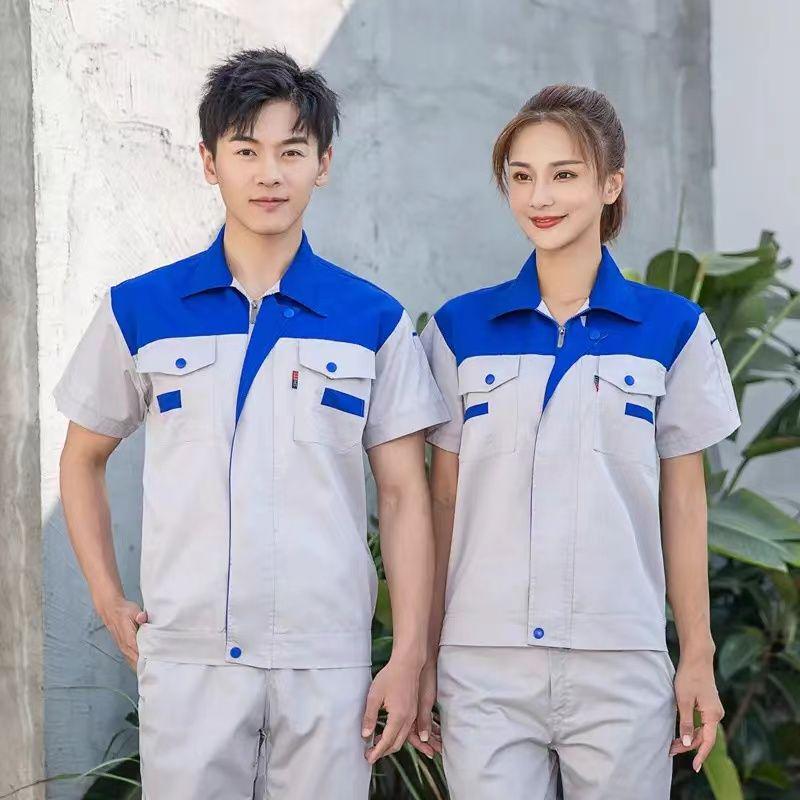 Herren Sommer Kurzarm Arbeitsanzug - Strapazierfähig, Schmutzabweisend Auto Reparatur & Bau Uniform