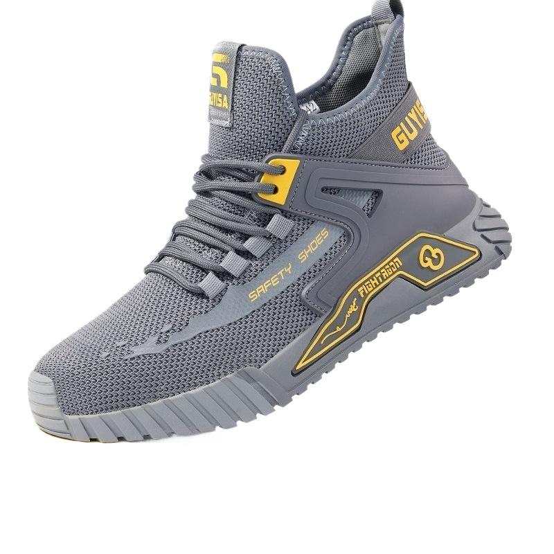 Fashion High Top Safety Shoes Men Steel Toe Work Shoes Men Anti-puncture Safety Shoe Woman Work Safety Boots Man Indestructible Shoes