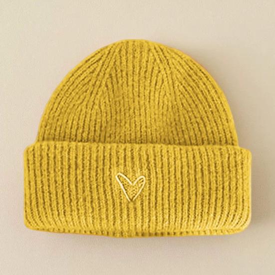 2 Adet/Set Çocuk Şapka Atkı Seti Düz Renk Kalp Desenli Kalınlaştırılmış Sıcak Örgü Şapka Uzun Atkı Seti Esnek Kesim Kışlık Giyim