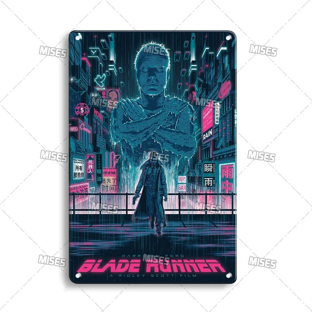 MISES Blade Runner Scifi movie Decorative Plate Metal Sign Weathered Metal Poster Bar Cafe Garden Metal Plaque Wall Decor 20x30cm(7.8x11.8inch)